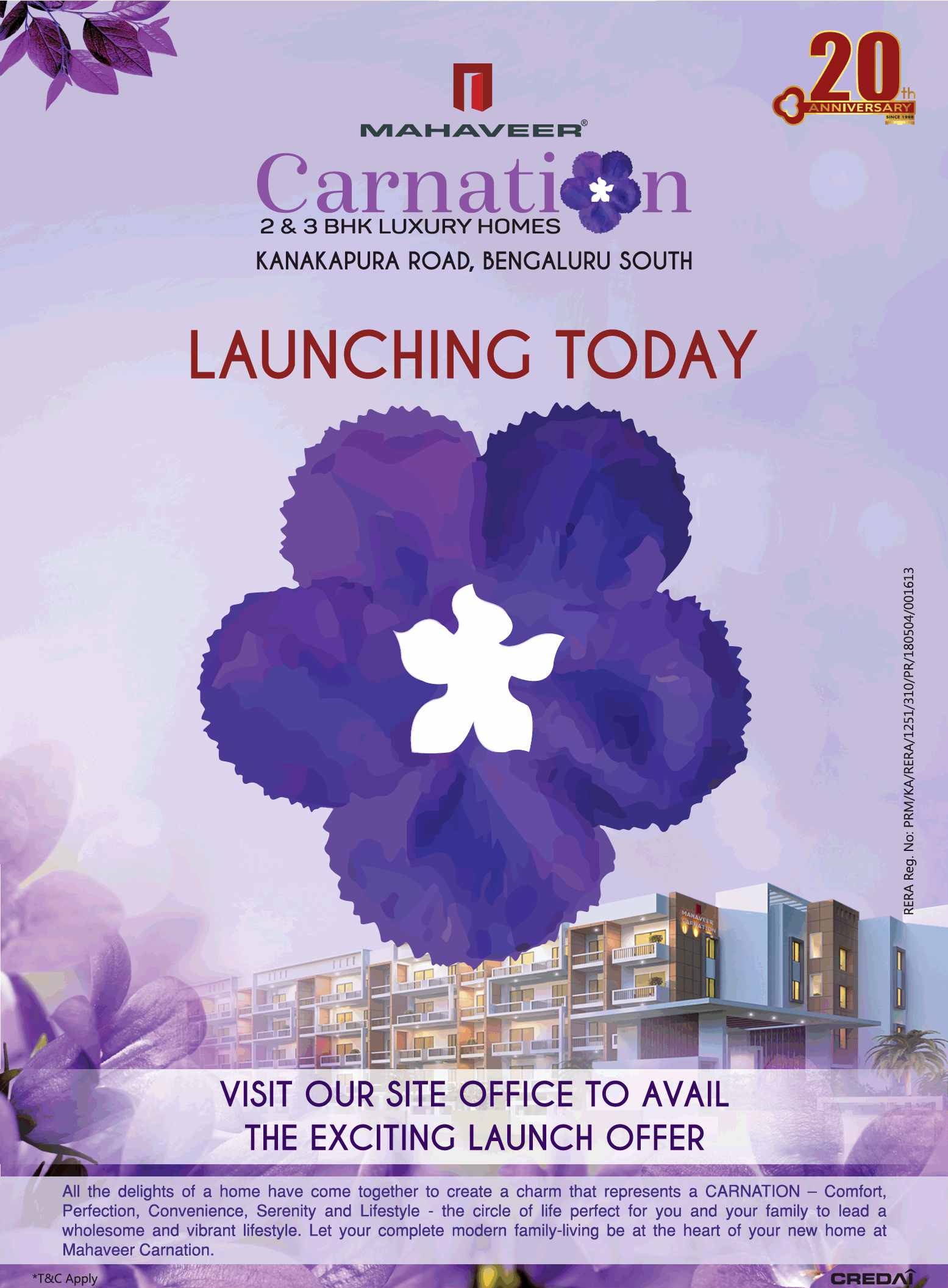 Book 2 & 3 BHK Luxury Homes at Mahaveer Carnation in Bangalore Update